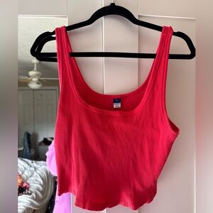 Old Navy Ribbed Pink Cropped Tank